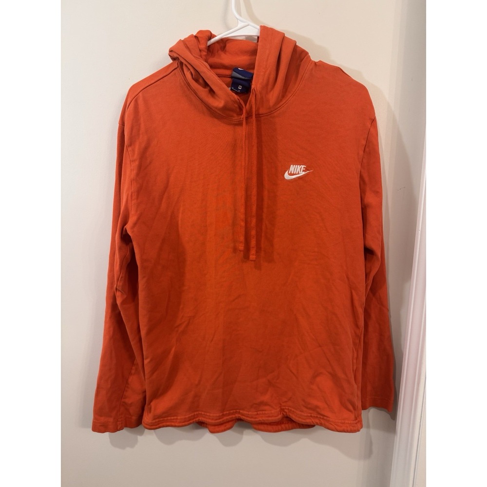 VTG‎ Nike Blue Tag Hoodie Sweatshirt 1Mens Coral  Orange Sz Medium